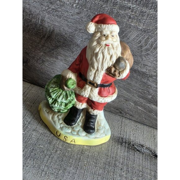 USA Santa Porcelain Figurine 4" Old World Christmas Decor 261d7 - Picture 2 of 8